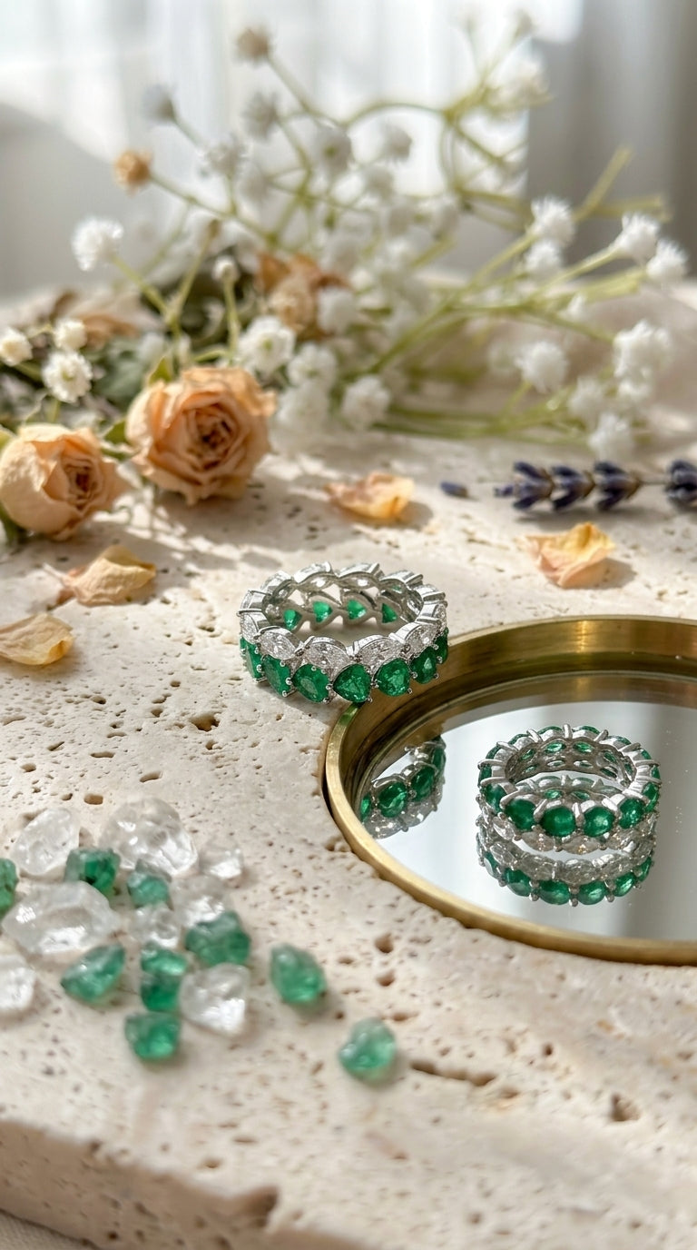 Emerald Vine Eternity Ring