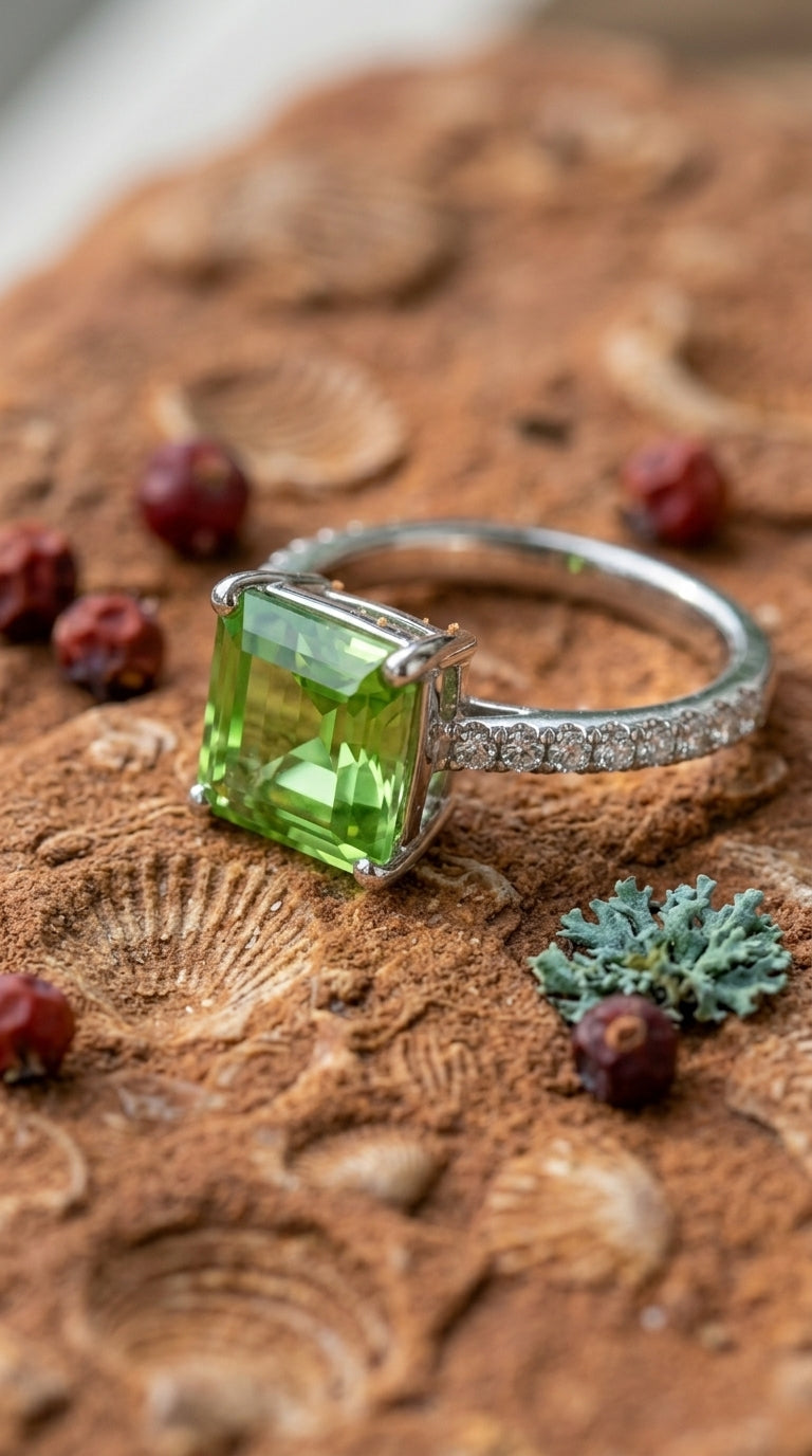 Emerald-Cut Green Statement Ring