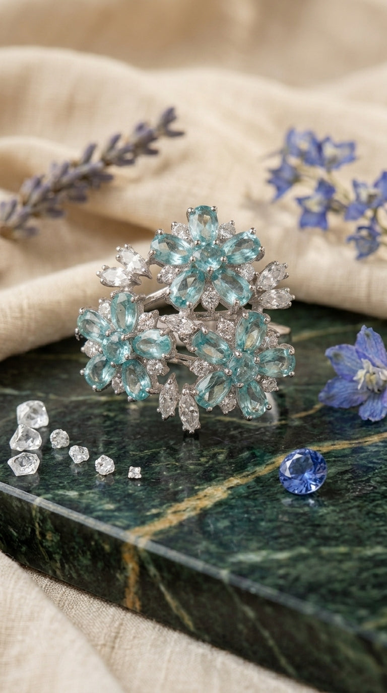 Blue Statement Cocktail Ring