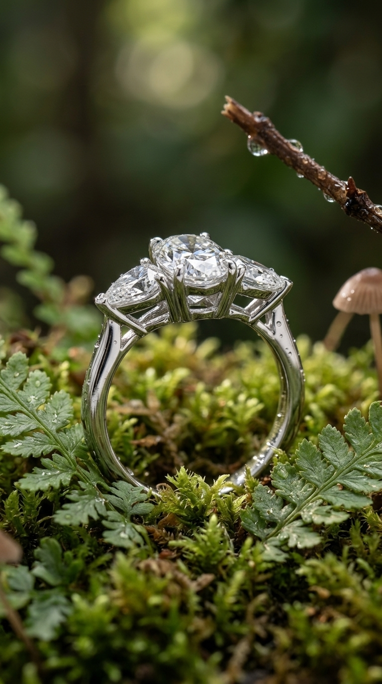 Celestial Three-Stone Moissanite Ring