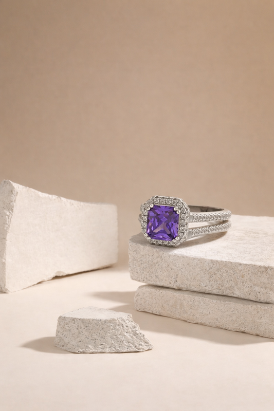 Amethyst Sparkle Silver Ring