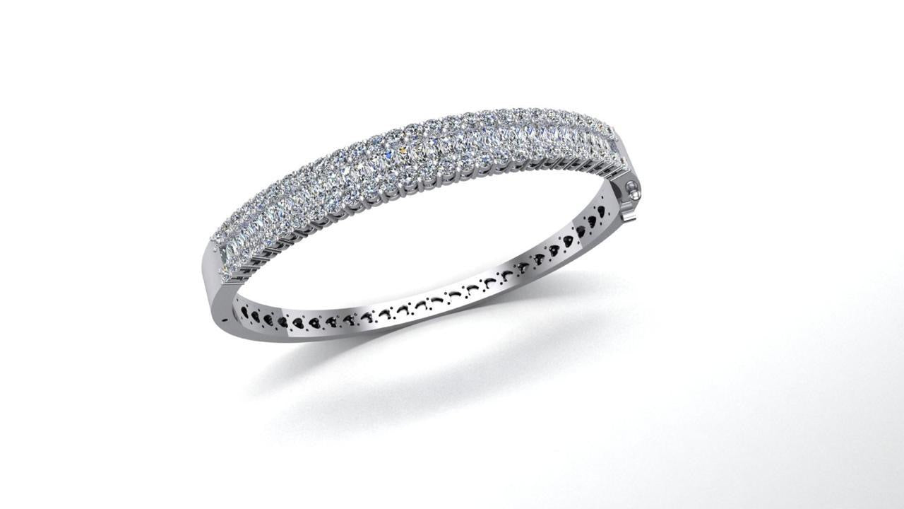 Half Eternity Fixed Silver Bracelet