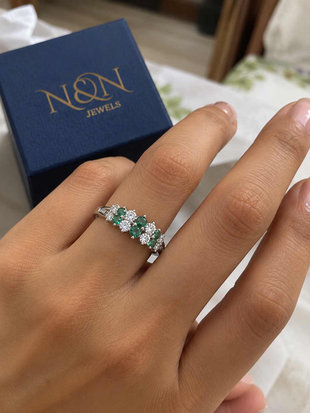 Emerald crystal band