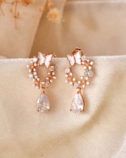 Butterfly Bloom Sterling Silver Drop Earrings