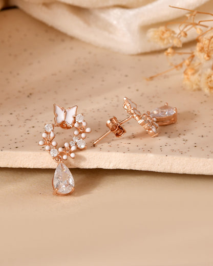 Butterfly Bloom Sterling Silver Drop Earrings