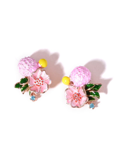 Blossom Charm Sterling Silver Stud Earrings