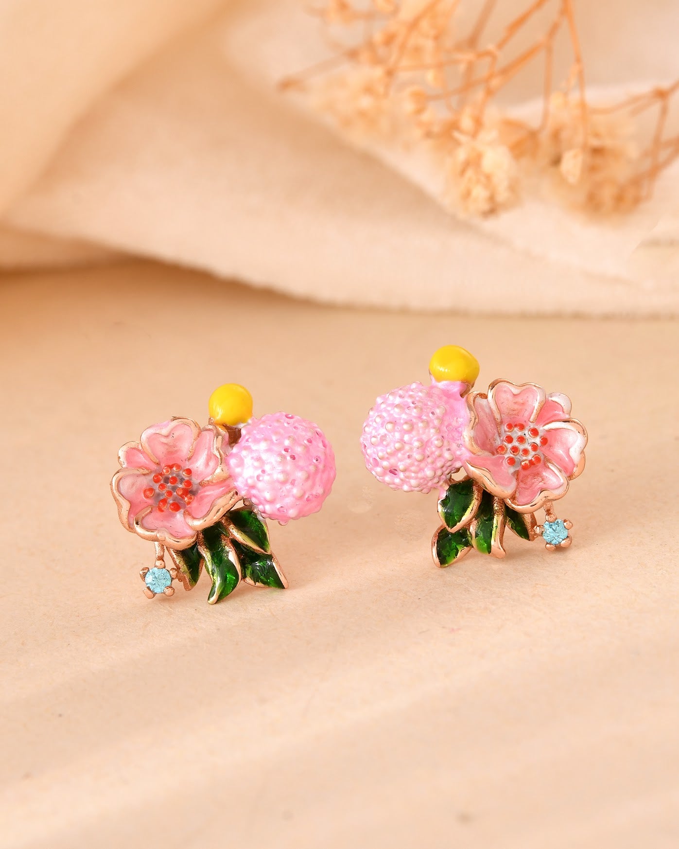 Blossom Charm Sterling Silver Stud Earrings