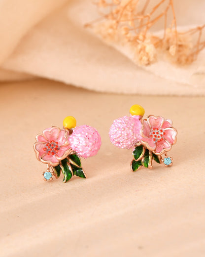 Blossom Charm Sterling Silver Stud Earrings