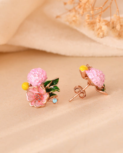 Blossom Charm Sterling Silver Stud Earrings