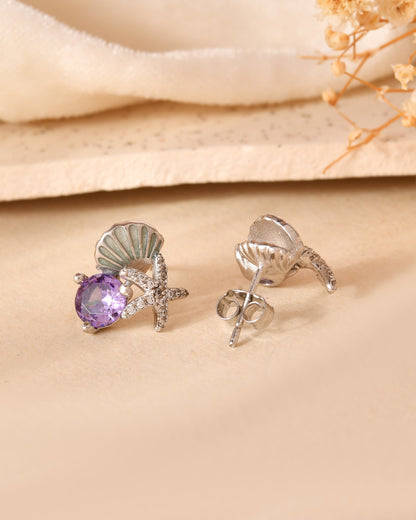 Ocean Muse Sterling Silver Stud Earrings