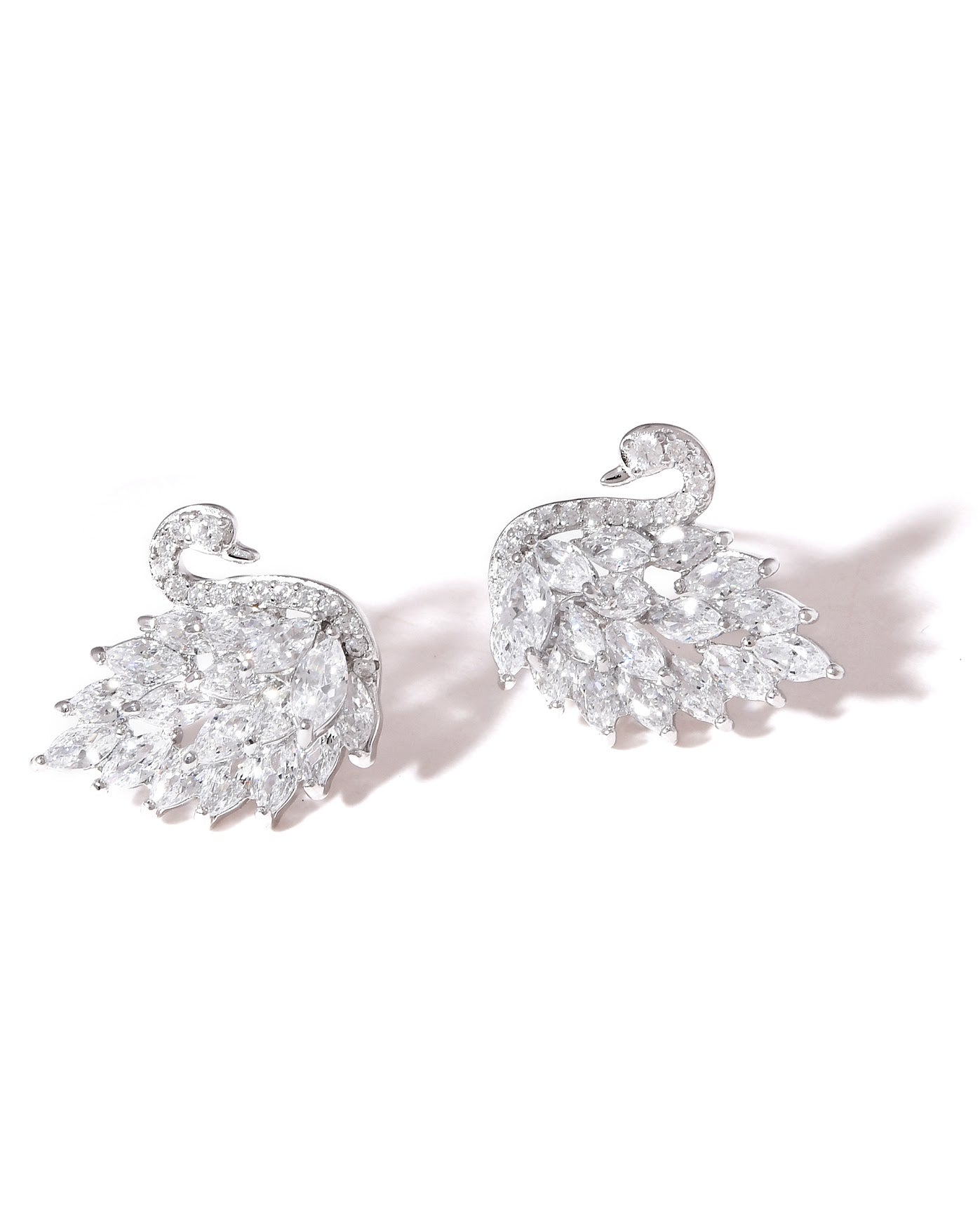 Swan Grace Sterling Silver Stud Earrings
