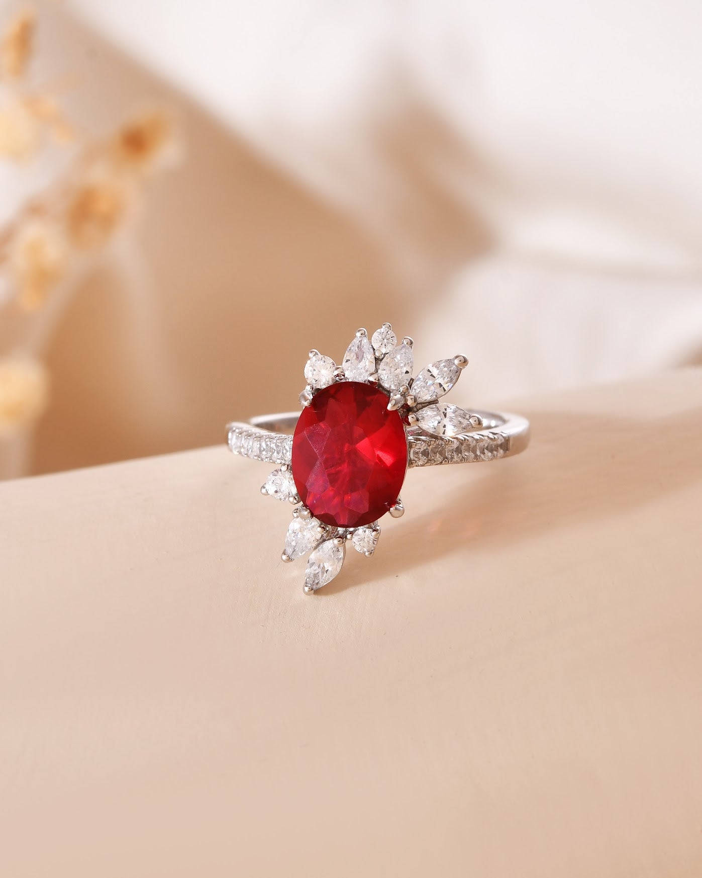 Ruby Bloom Ring ✨