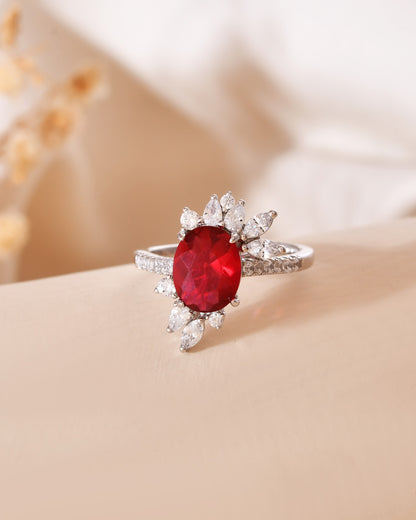 Ruby Bloom Ring ✨