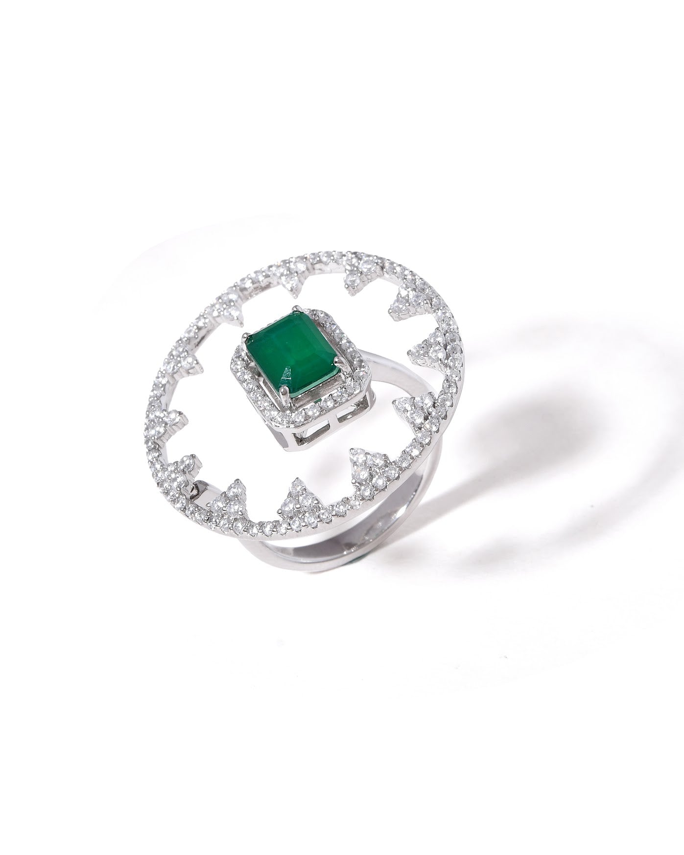 Emerald Halo Statement Ring ✨