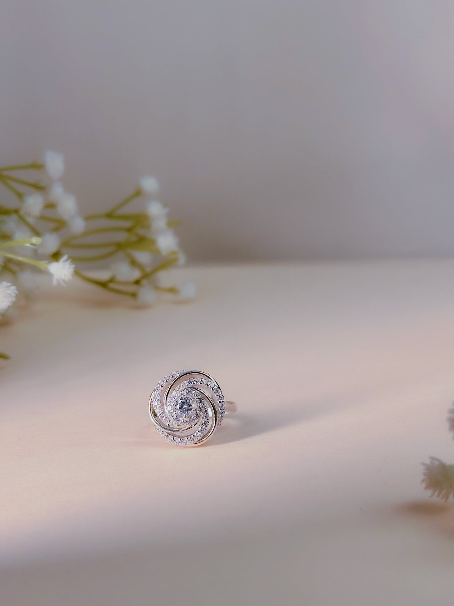 Bloom Swirl Halo Ring