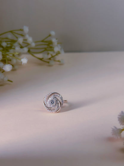 Bloom Swirl Halo Ring