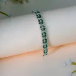 Green Baguettes Corners Flexible Bracelet