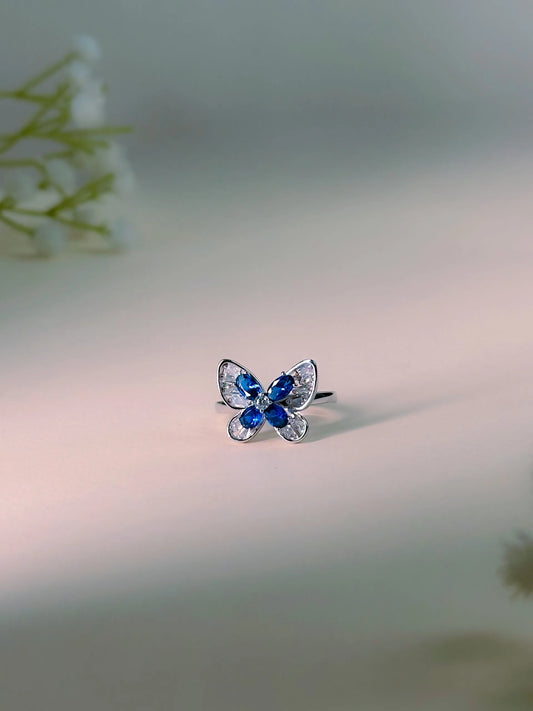 Blue Butterfly Ring