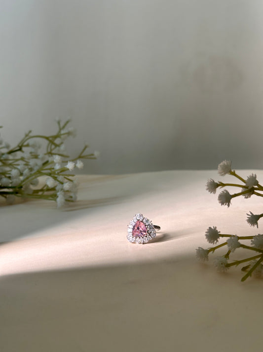Blush Pink Heart Halo Ring