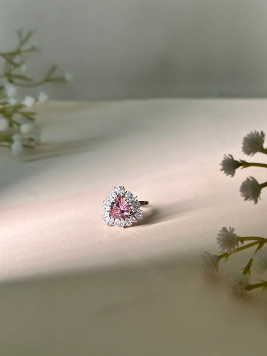 Blush Pink Heart Halo Ring