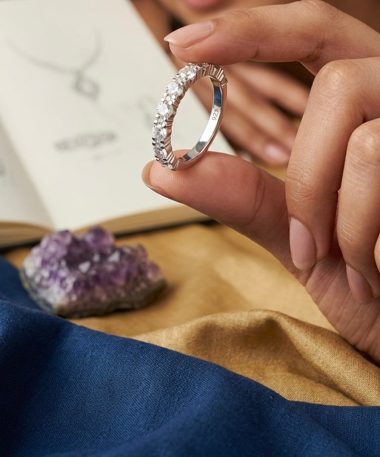 Celestial Harmony Moissanite Band Ring