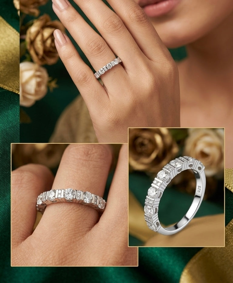Celestial Harmony Moissanite Band Ring