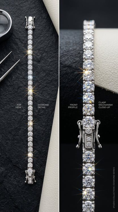 Classic Moissanite Round Tennis Bracelet