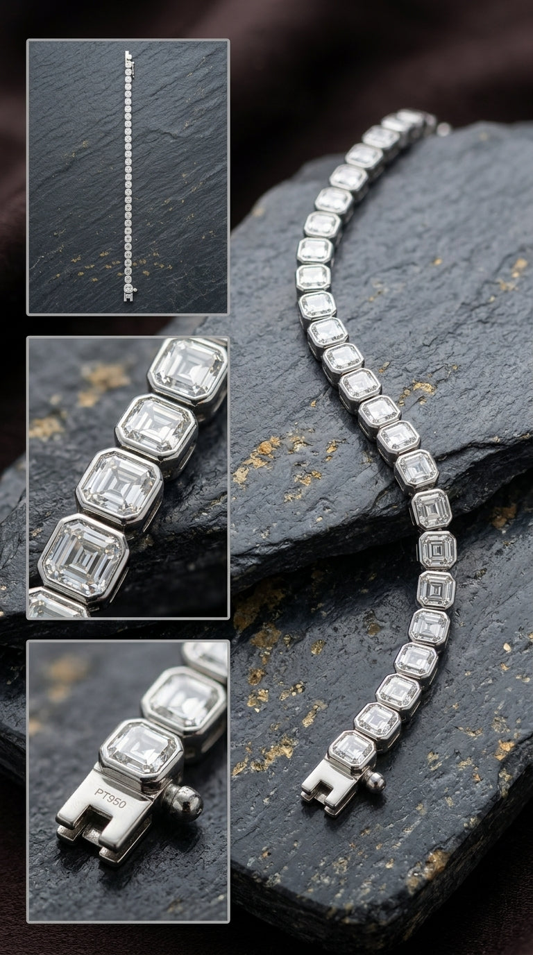 Emerald-Cut Moissanite Tennis Bracelet