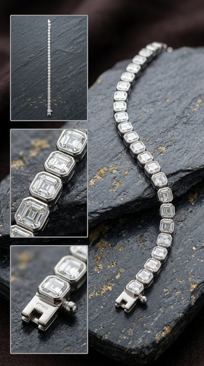 Emerald-Cut Moissanite Tennis Bracelet