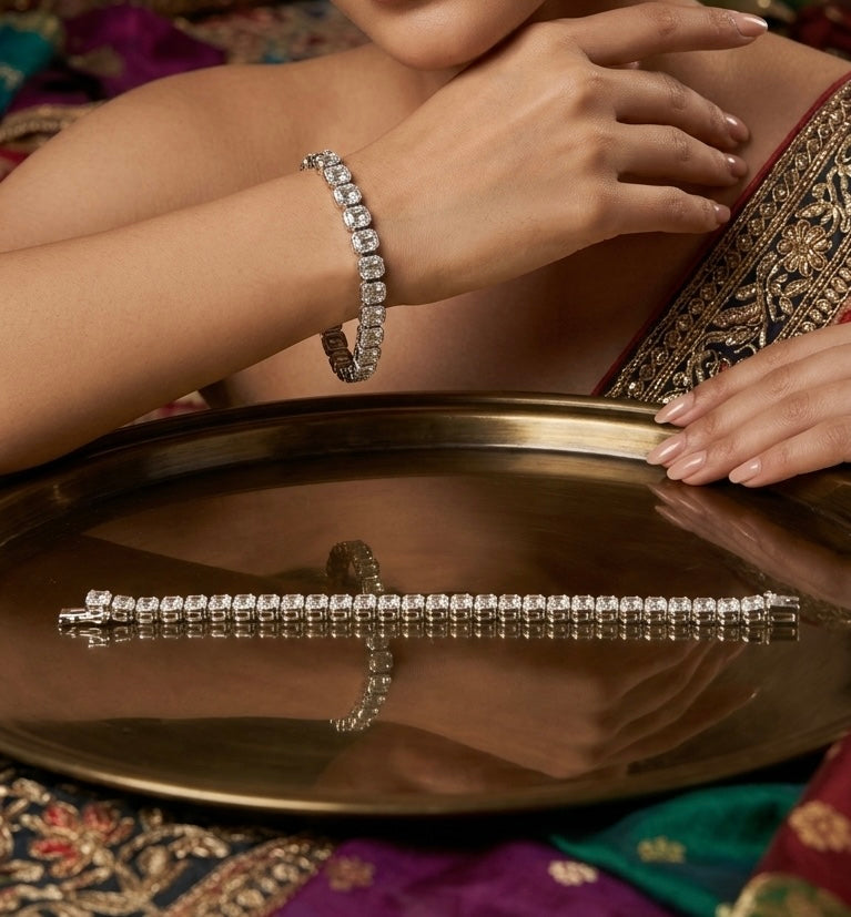 Emerald-Cut Moissanite Tennis Bracelet