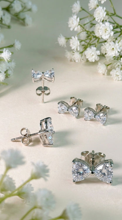 Crystal Bow Stud Earrings