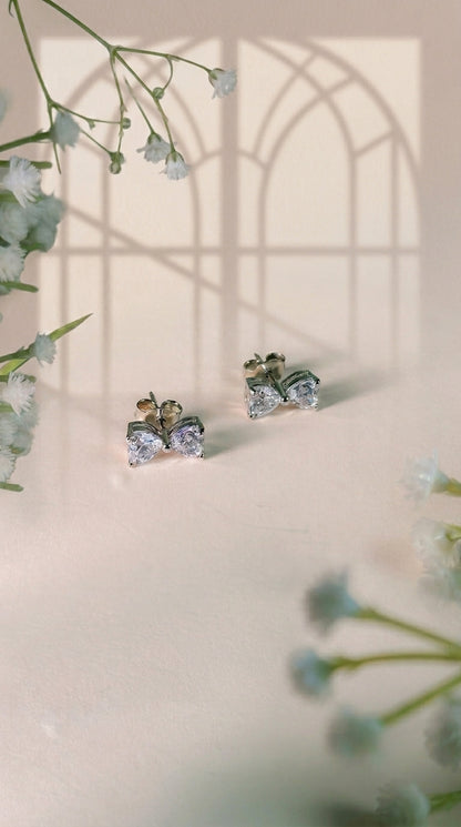 Crystal Bow Stud Earrings
