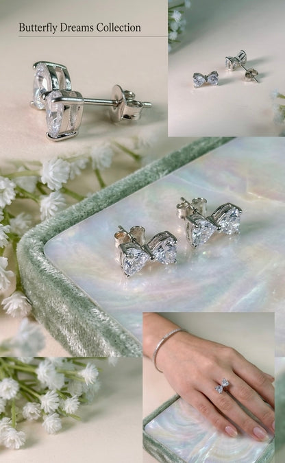 Crystal Bow Stud Earrings