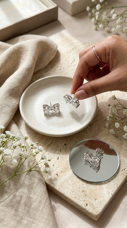 Crystal Bow Stud Earrings