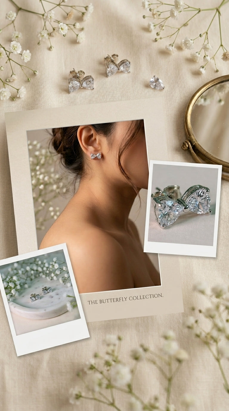 Crystal Bow Stud Earrings