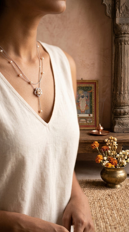 Pearl Blossom Drop Necklace