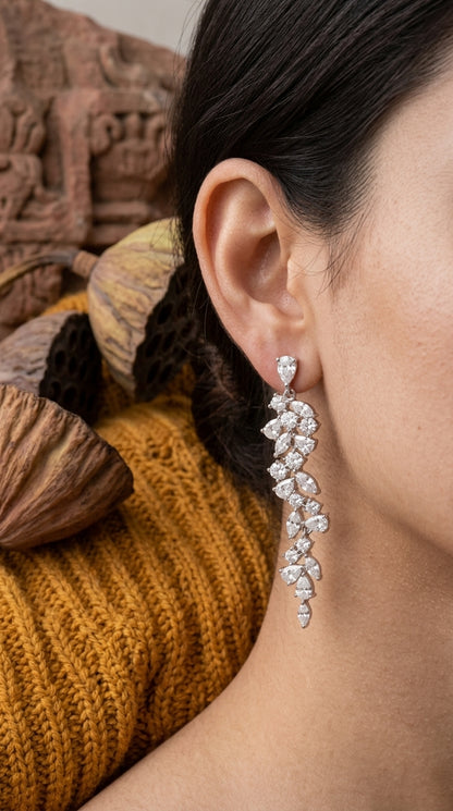 Cascading Leaf Drop Earrings