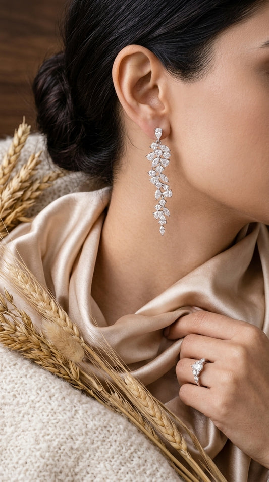 Cascading Leaf Drop Earrings