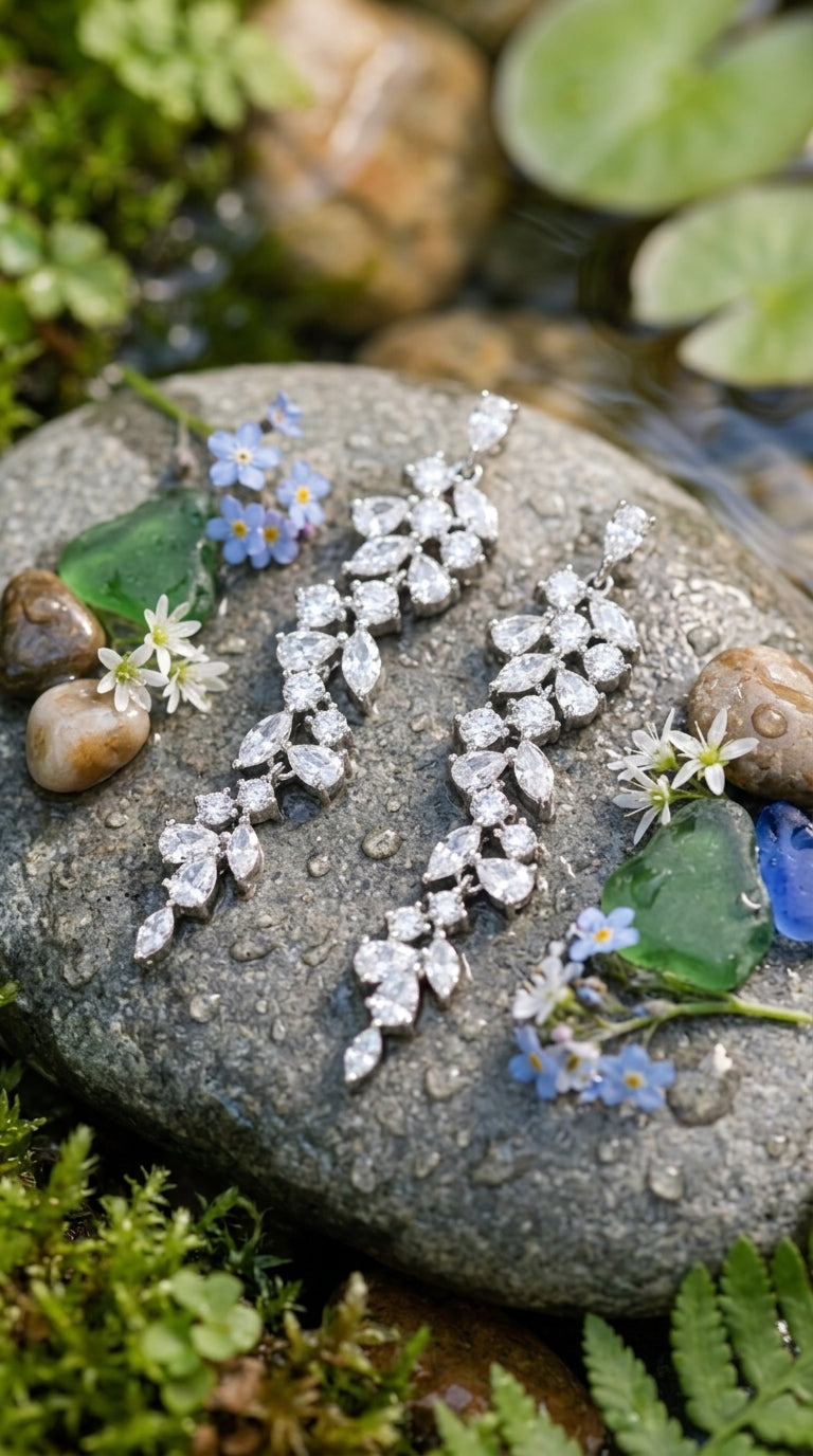 Cascading Leaf Drop Earrings