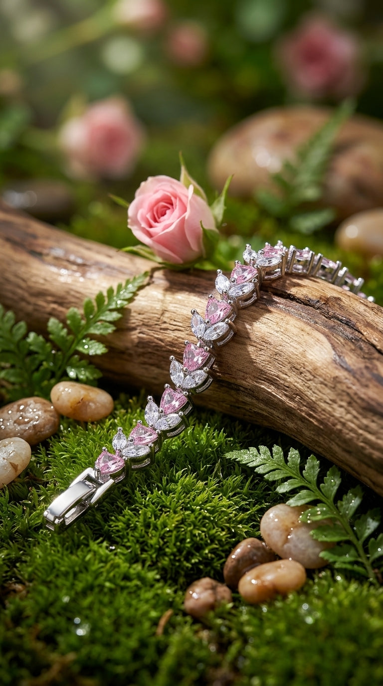 Blush Petal Tennis Bracelet