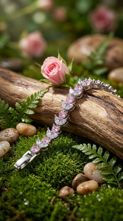 Blush Petal Tennis Bracelet