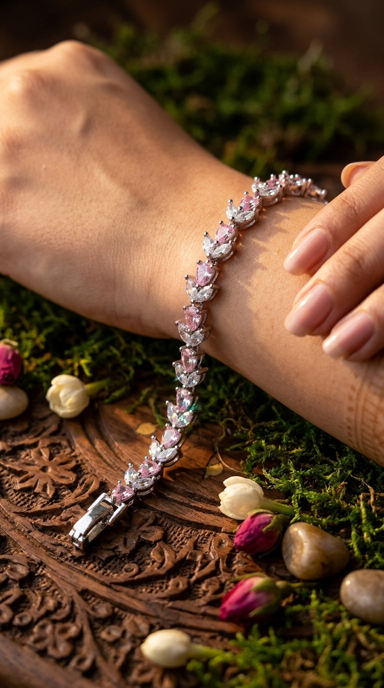 Blush Petal Tennis Bracelet