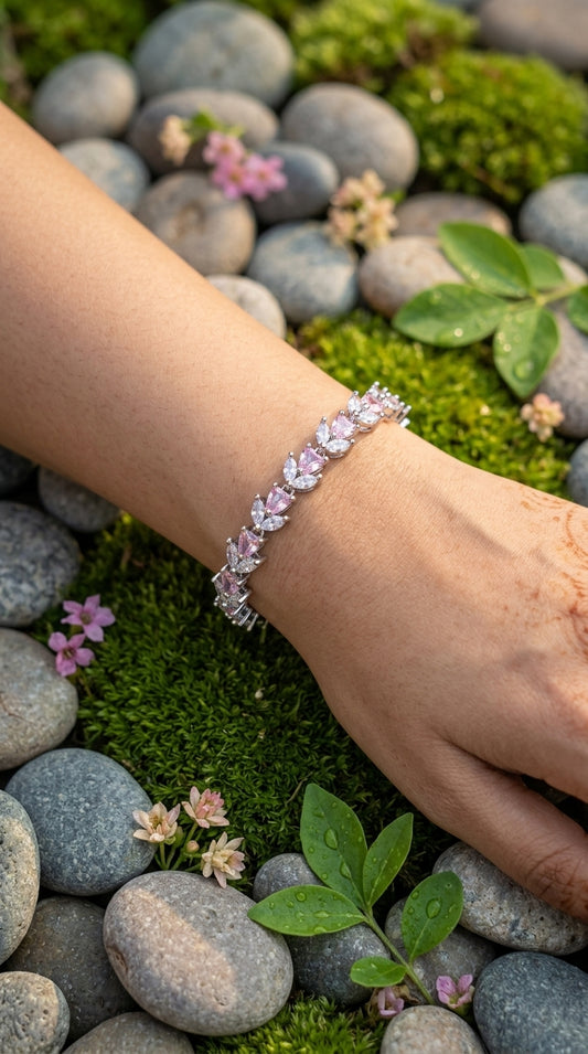 Blush Petal Tennis Bracelet