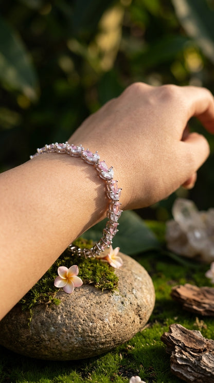 Blush Petal Tennis Bracelet