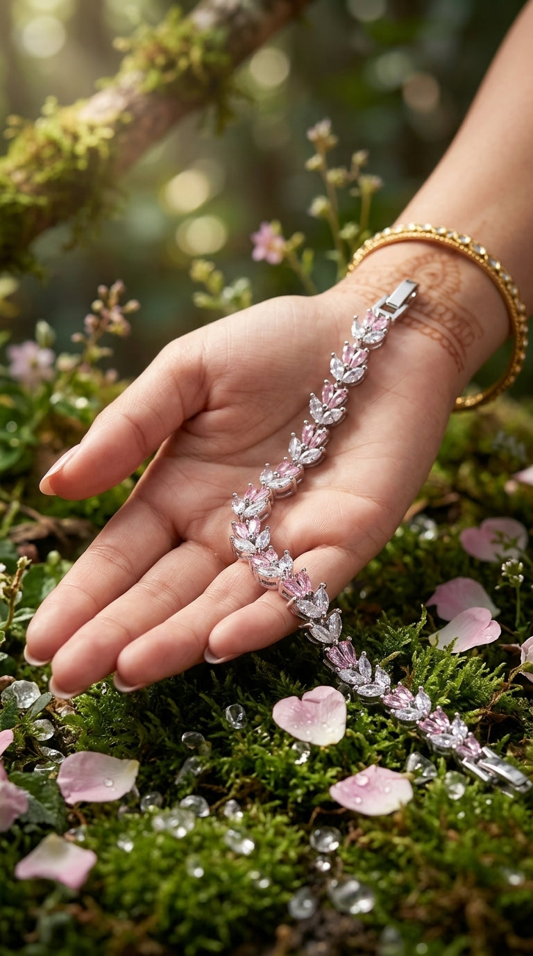 Blush Petal Tennis Bracelet