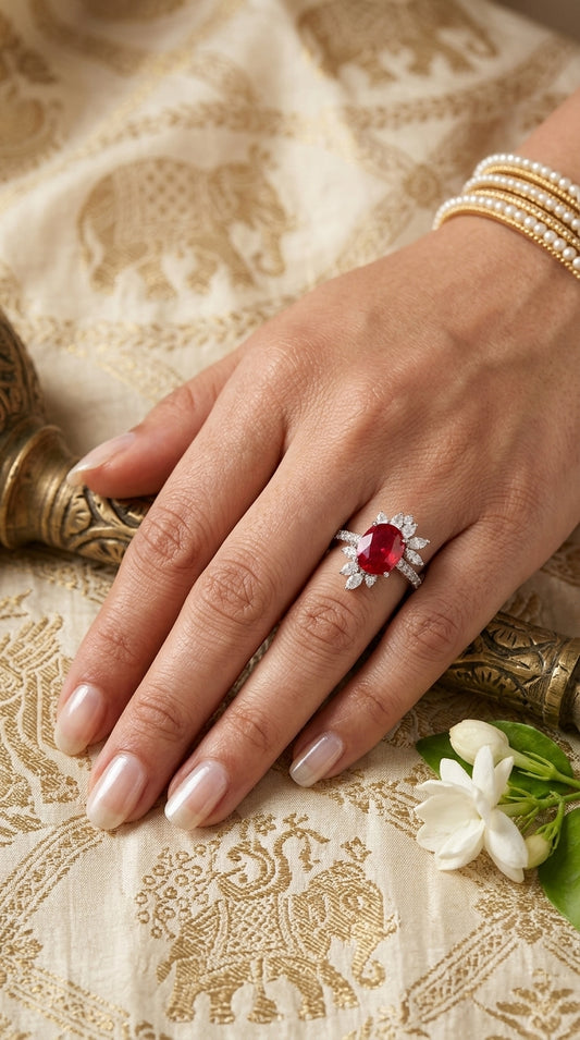 Ruby Bloom Ring ✨