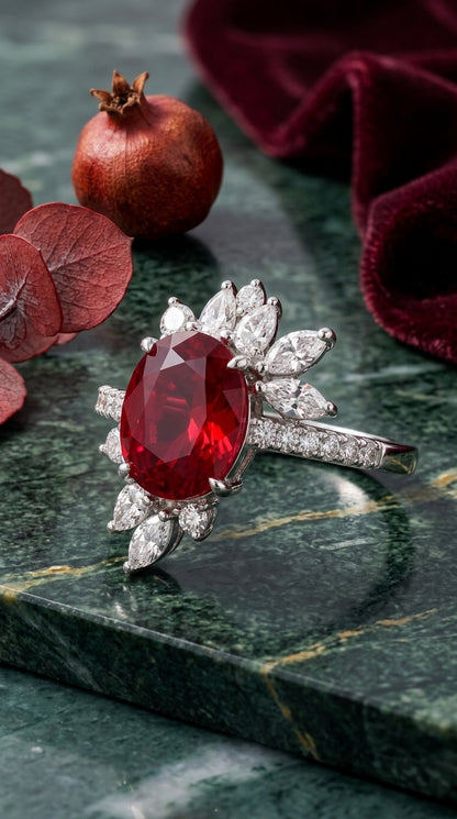 Ruby Bloom Ring ✨