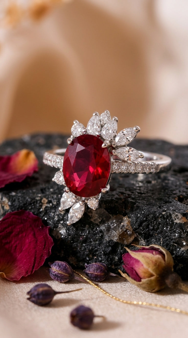 Ruby Bloom Ring ✨