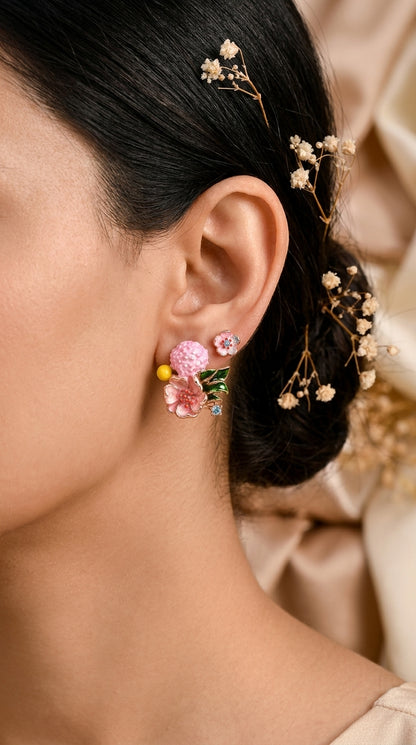 Blossom Charm Sterling Silver Stud Earrings