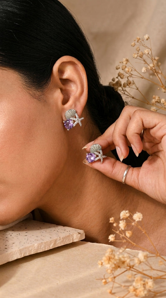 Ocean Muse Sterling Silver Stud Earrings